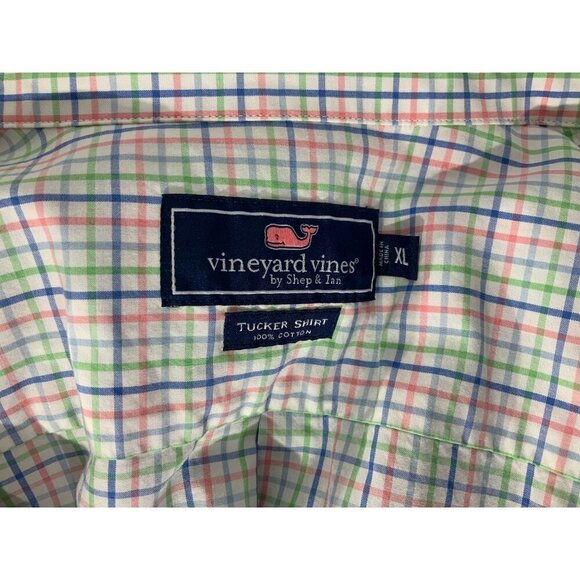 Vineyard Vines Mens Tucker Shirt XL Multicolor Plaid Button Down Long Sleeve - Picture 4 of 7